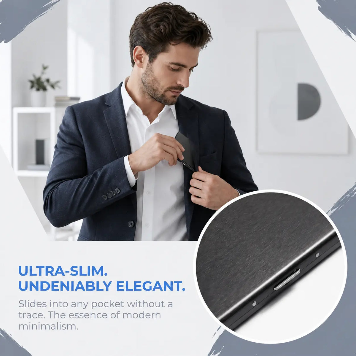 RFID Blocking Metal Card Holder - Ultra-Slim Stainless Steel Business Credit Card Case, Portable Pocket Secure ID Protector for Men’S Business Travel (Party Gift)