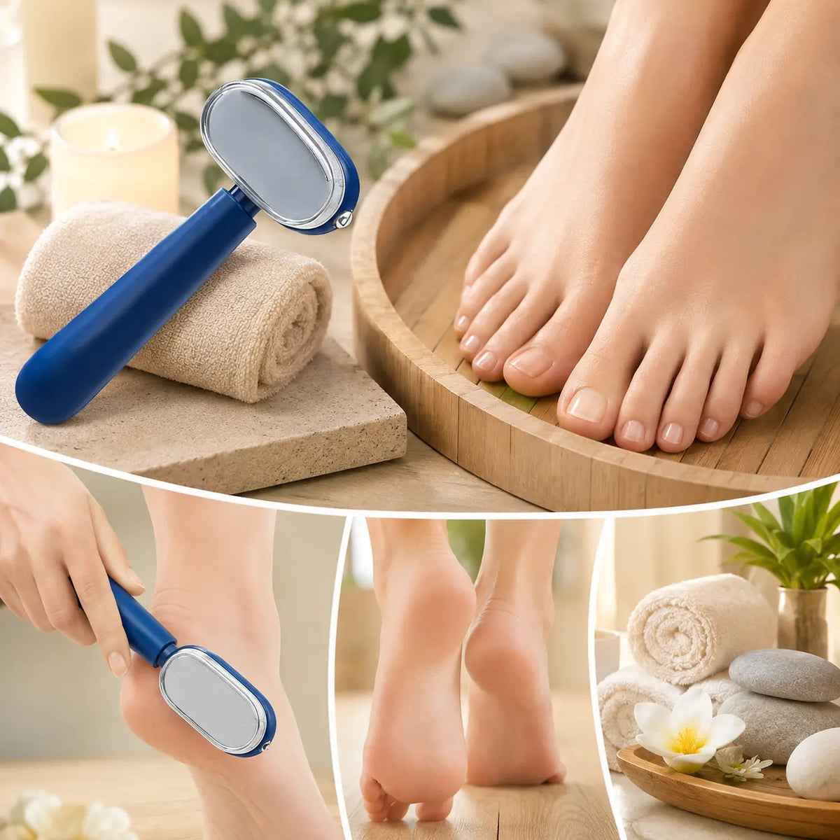 Dual‑Sided Foot Callus Remover, Replaceable Stainless Steel Blade Foot Scraper, Portable Manual Dead Skin Corn Remover, Safe Heels Exfoliator Pedicure Tool for Thick Hard Cracked Skin