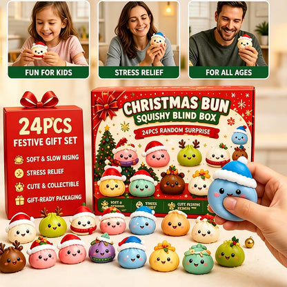 New Christmas Squishy Advent Calendar 24 Day Countdown Surprise Box Dumpling Squishies Slow Rebound Squeeze Sensory Gift Decor