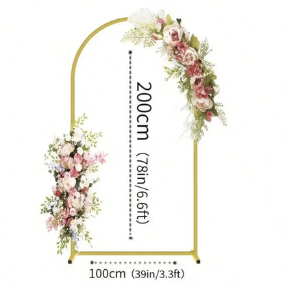 Metal Arch Backdrop Stand, Golden Wedding Arch Stand(7.2Ft+6.6Ft +6Ft), Stable Wedding Arch Frame for Wedding Birthday Party