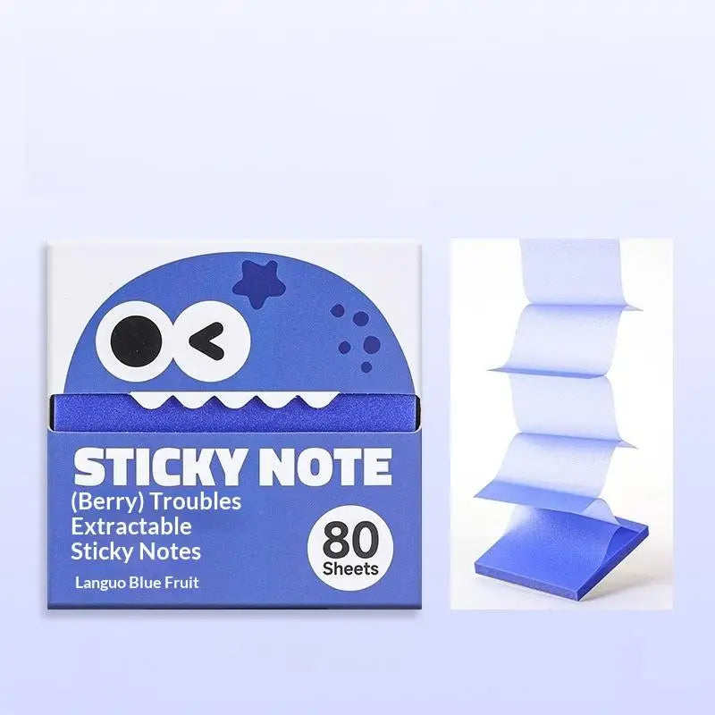 ​80 Sheets/Box Self-Adhesive Memo Pads Pull-Type Sticky Note Pearlescent Transparent Paper for Office & School Stationery Supply