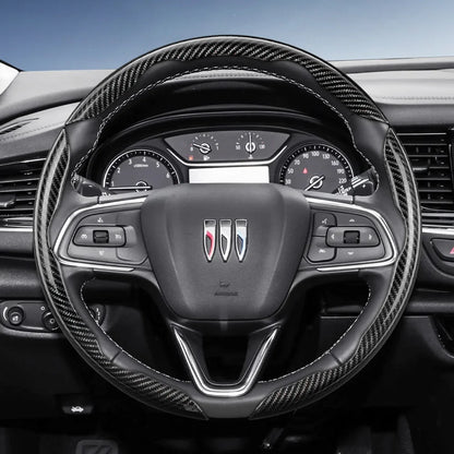 Suitable for Buick Carbon Fiber Texture Steering Wheel Cover with Segmented Quick-Release Design, Durable, for Encore Envista,