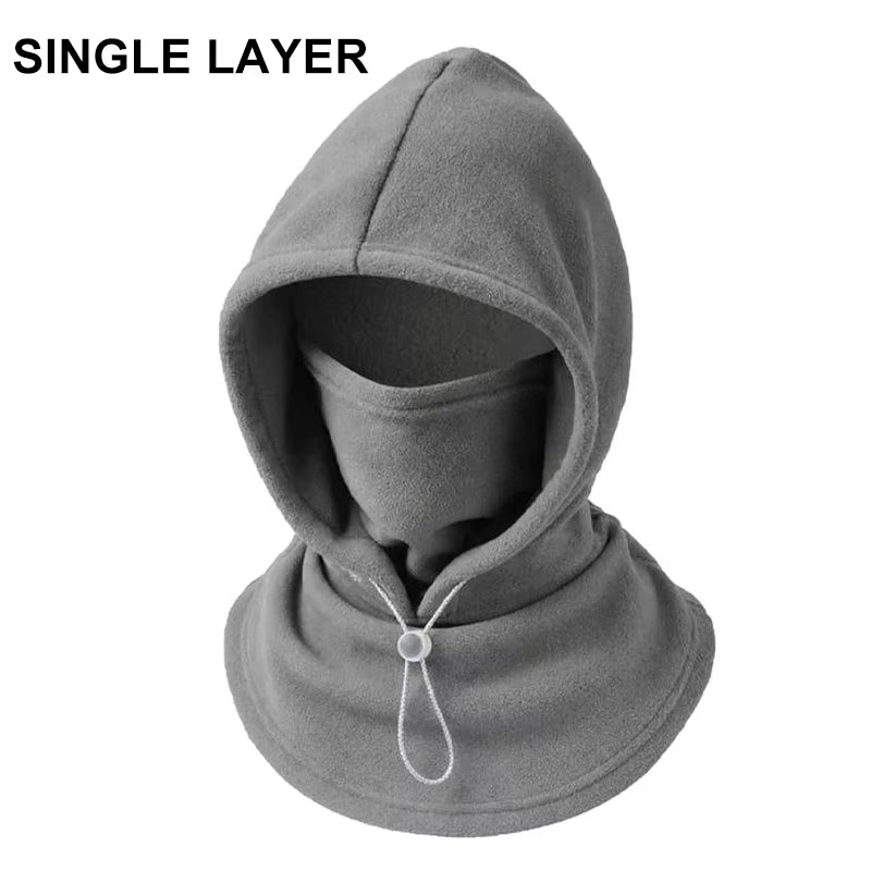 Warm Double‑Layer Integrated Hat for Men & Women All-Around Cold Protection(Masks, Scarves, Hats) Thickened One-Piece Winter Hat