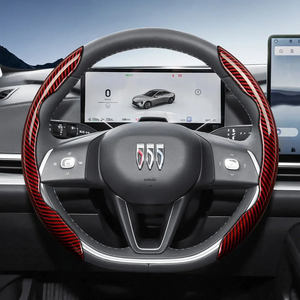 Suitable for Buick Carbon Fiber Texture Steering Wheel Cover with Segmented Quick-Release Design, Durable, for Encore Envista,