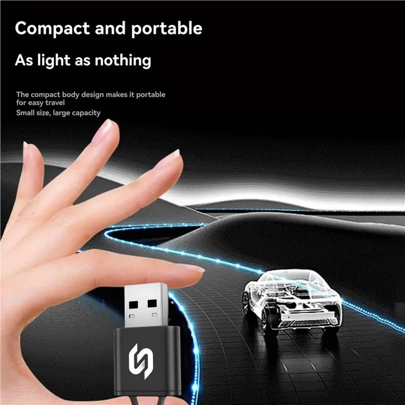 2In1 Wireless Carplay Android AUTO Smart AI Box USB Adapter Bluetooth 5.0 Intelligent Voice Wired to Wireless Carplay