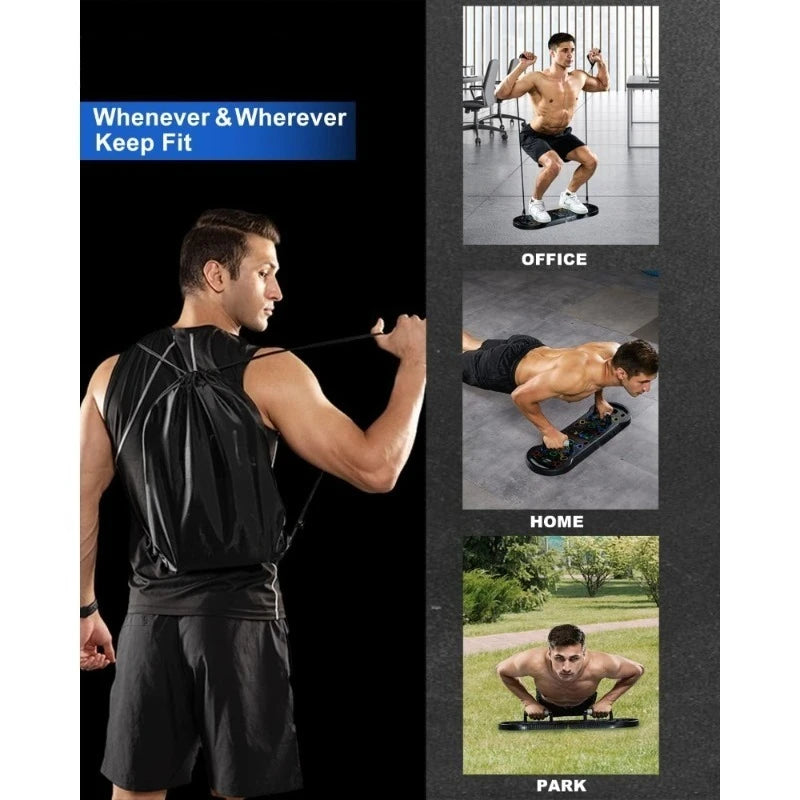 Foldable 20 in 1 Push up Board Portable Home Gym Equipment with Handles for Strength Training Men and Women