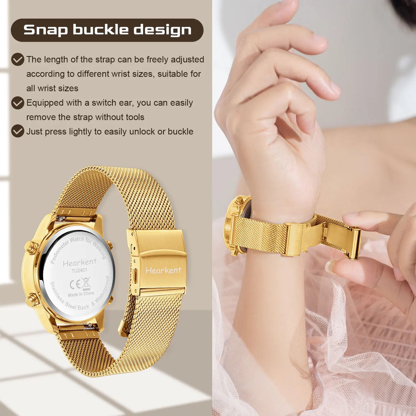 Pedometer Watches Sport Step Counter Women'S Digital Watches Calories Mile Tracker Waterproof 30M for Walking Running