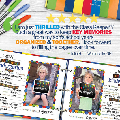 Class Keeper® School Memory Book + First & Last Day Photo Signs | Digital Memory App Included