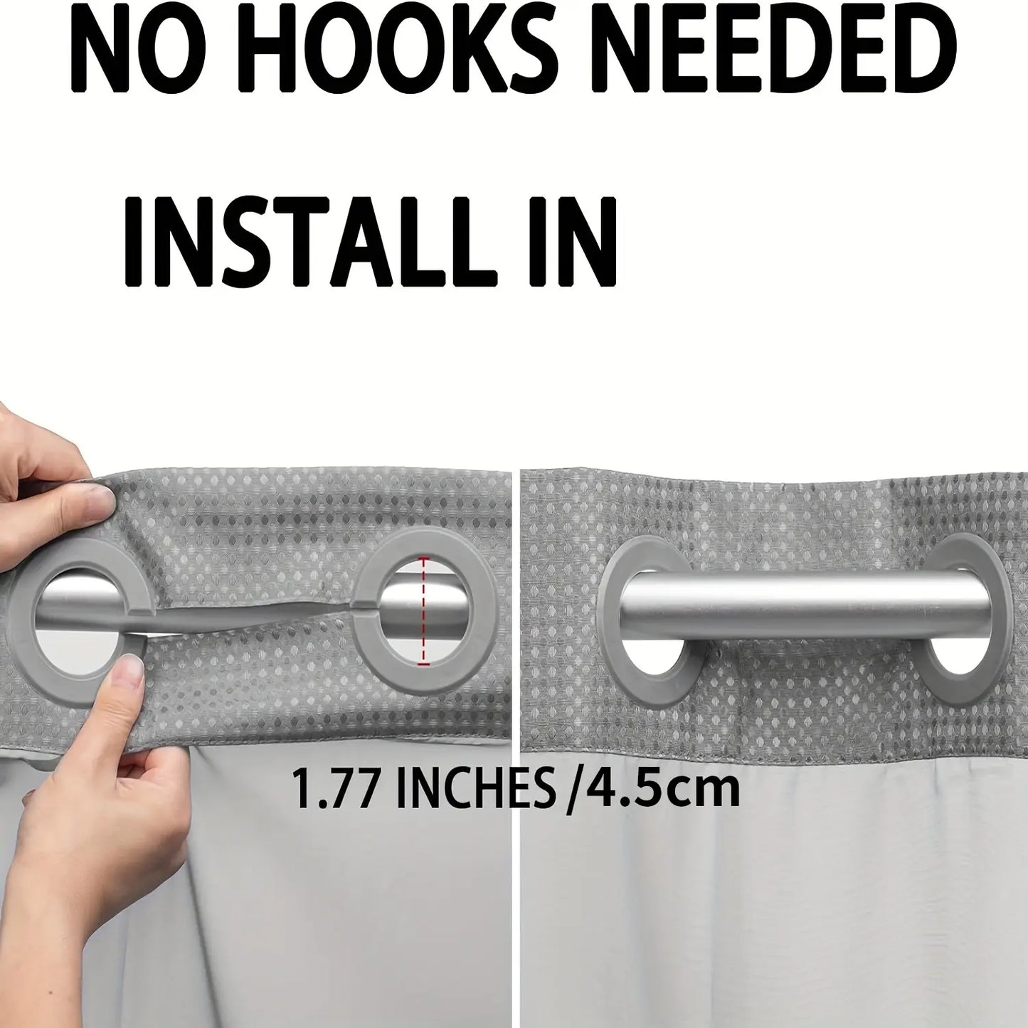 No Hook Washable Waffle Weave Shower Curtain with Snap in Liner -Waterproof Double Layer Shower Curtain with Washableinner Liner, 72 X75 Inch Showercurtain