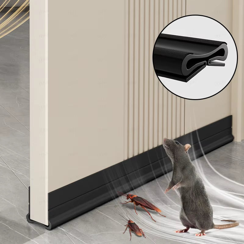 93Cm Self-Adhesive Door Bottom Sealing Strip PVC Flexible Door Gap Wind and Dust Proof Weather Strip with Soundproofing Felt