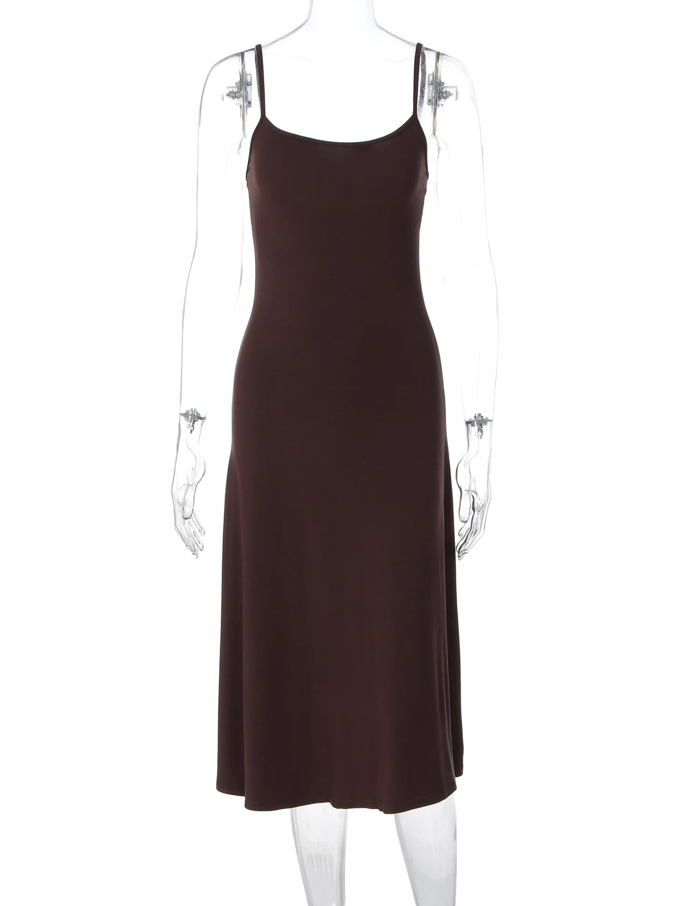 Women'S Elegant Solid Slips Sexy Midi Dress Sleeveless Backless Sundress Summer Clothes Birthday Party Vacation