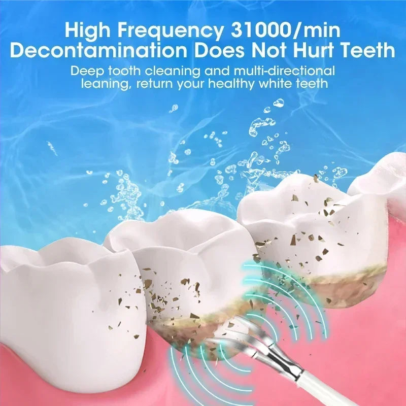 Electric Toothbrush with Sonic Cleaning 3-In-1 for Removing Tartar Whitening Teeth Oral Care USB Charging Replacing Brush Head