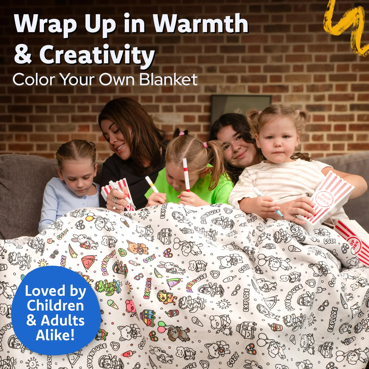 Craftikit Kids Coloring Sherpa Blanket - 60" by 40" Comfy and Cozy Fluffy Lightweight Blanket, Travel Animals Animal Fun Design, Fabric Markers, Travel Tote Bag, Custom Option, Kid-Made Sleepover Buddy Birthday Gift, Cozy Warm Blanket, Soft Blankets