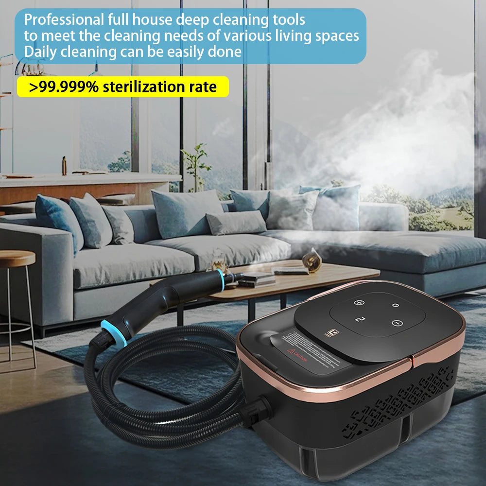 1500W Portable Steam Cleaner 110V Touch Screen Large Capacity Cleaning Machine for Mattress Sofa Carpet and Fabric Care