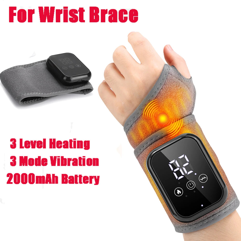 Electric Heating Hand Wrist Guard Vibration Massage Hot Compress Wrist Brace Protector Wrap Rechargeable Heat Thermal Wristband