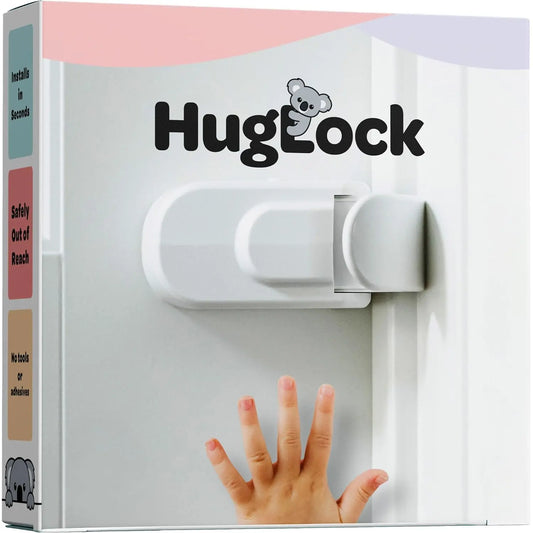 HUGLOCK - the Snap-On Door Lock Kids Can'T Reach or Defeat - for Interior Doors Only, DOES NOT Work on Exterior Doors - No Tools or Adhesives Required - Works with Knob or Lever Handles - Childproof Safety Locks Are Toddler, Baby and Child Proof